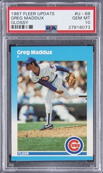 1987 Fleer Update Glossy #U-68 Greg Maddux Rookie Card - PSA GEM MT 10